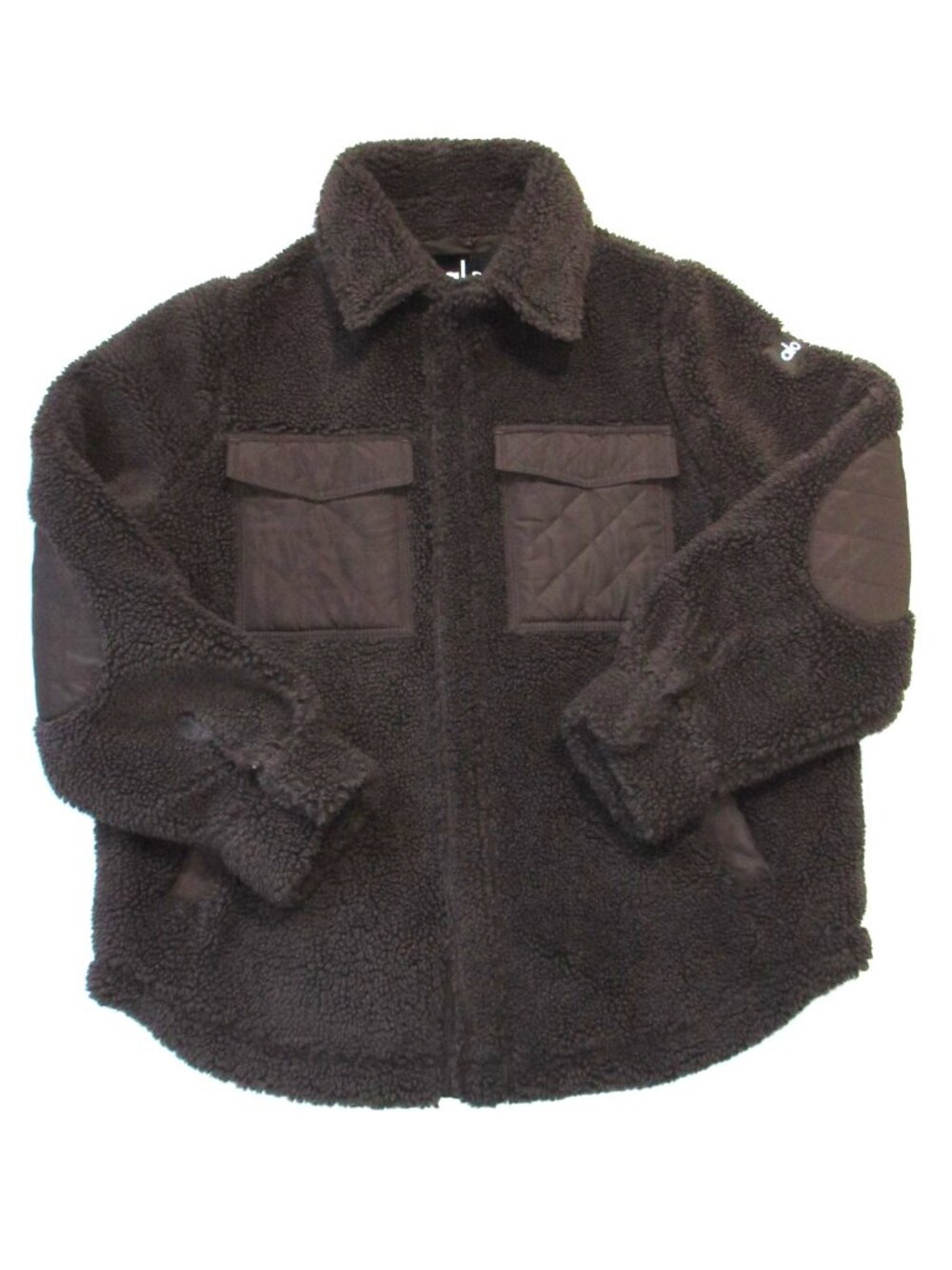 NWT ALO Unisex Sherpa Edge Shacket in Espresso Brown Oversize Full-zip Jacket S